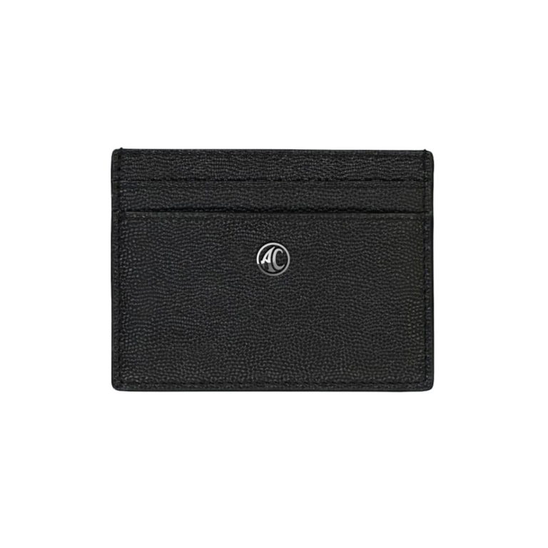 Leather Card Holder with metallic AC Logo